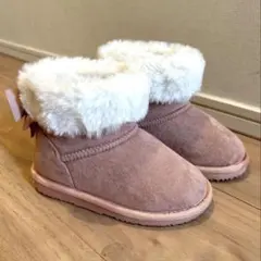 エニイファムanyFAM◆フェイクムートンブーツ◆ピンク◆17cm◆美品