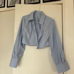 Dazy ライトブルー クロップドシャツ