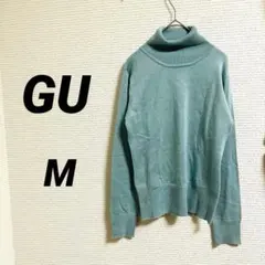 【GU ジーユー】トップス タートルネック 長袖セーター ニット グリーン 秋冬