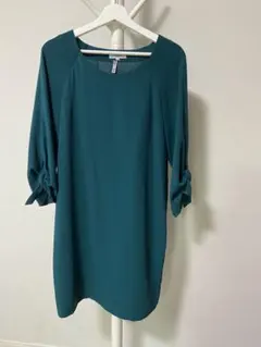 【NATURAL BEAUTY BASIC】グリーンワンピース S / きれいめ