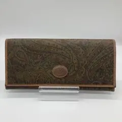 アンジョーロデルゴッボ 長財布 ペイズリー 茶色系