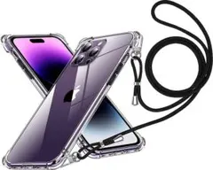 iPhone 14 Pro Max ケース クリア ショルダー ストラップ付き