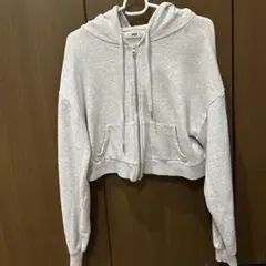 WEGO クロップド丈 ジップアップパーカー 회색