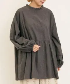 Samansa Mos2 前後2WAY襟フリルチュニック