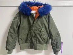 送料込x-girl YURINO MA-1ジャケット カーキオリーブブルー 2