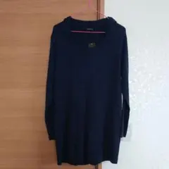 フード付きニットワンピース 　3L　ネイビー　新品・タグ付き　大きいサイズ