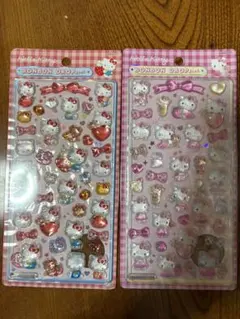 正規品 サンリオ 第2弾 ボンボンドロップシール 赤キティ ピンクキティ 2枚