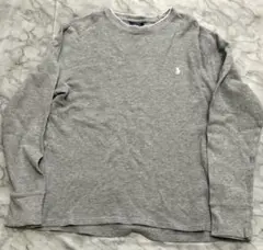 【人気】ポロ ラルフローレン ワッフル サーマル ロンT グレー Sサイズ