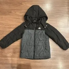 フード付き中綿コート 黒グレー　130cm