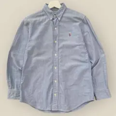 ポロラルフローレン　90s　BD　オックスフォードシャツ　刺繍ロゴ　160サイズ