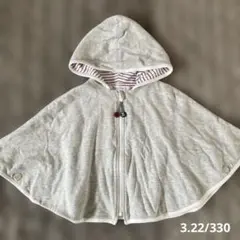 【未使用品】familiar フード付きベビーポンチョ リバーシブル 60cm~