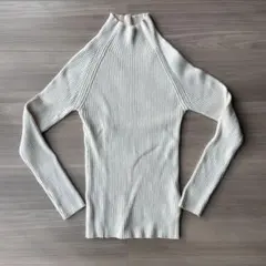 SENSE OF PLACEストレッチリブハイネックセーター アイボリー