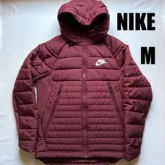 NIKE フード付 アウター 中綿ジャケット ボルドー サイズＭ USED