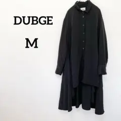 DUBGE 【M】シャツワンピース 長袖シャツ　ブラック　モード　アシンメトリー