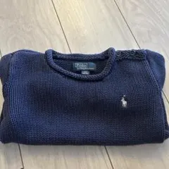 【100】ポロラルフローレン ニット コットン セーター ネイビー