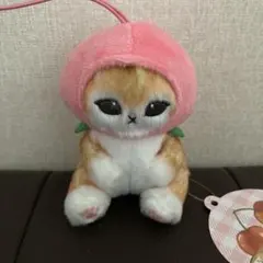 モフサンド　フルーツにゃん　マスコットぬいぐるみ　ももにゃん