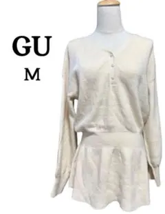 GU ワンピース風 トップス M ホワイト系 セーター レディース