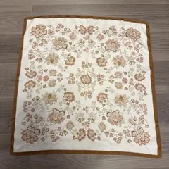 花柄デザイン スカーフ アイボリー/ブラウン