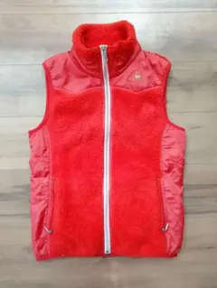 ルコックスポルティフ　赤いフリースベスト ノースリーブ　ボア