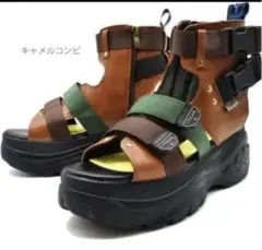 YOSUKE　ヨースケ 厚底　ブーツサンダル ブーサン　ブラウン キャメルコンビ