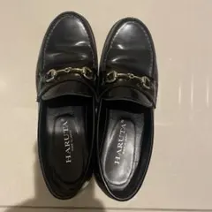【24.5cm】HARUTA ブラック ビットローファー