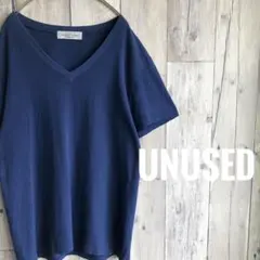 UNUSED アンユーズド　Vネック　半袖　Tシャツ ネイビー　ノームコアのサムネイル