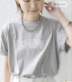 シップス　Tシャツ WEB限定 SHIPS ラウンド プリント ロゴ TEEのサムネイル
