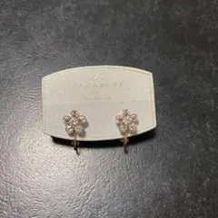 花形クリスタル装飾クリップ式イヤリング