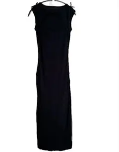 韓国購入 背中空き ワンピース ロング 美品 M スリット 美ライン 黒