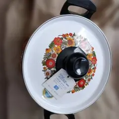 象印 ホーロー両手鍋 20cm 花柄 레트로