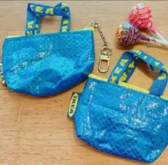 新品♥️スピード発送 IKEAのエコバッグミニ♪可愛い♪２個キーホルダー式