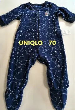 UNIQLO　ユニクロ ミッキー フリース素材 カバーオール 70　足付き