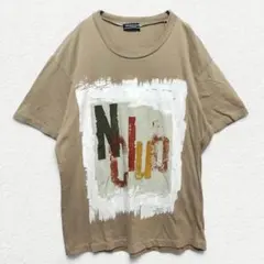 1998【ニコルクラブ】ロゴプリント半袖Tシャツ ペイント風 ブラウン Ｆ 古着のサムネイル
