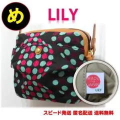 LILY リリイ 日本製 レザー ショルダーバッグ ドット 水玉 ミニポシェット