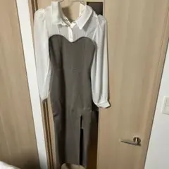 美品 RESEXXY シャツドッキングニットワンピース M