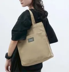 トートバッグ A4 ベージュ ナイロン 軽量 大容量 サブバッグ 手提げ かばん