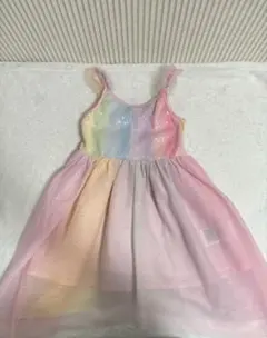 H&M レインボー チュールワンピース 100cm キラキラ ドレス 女の子のサムネイル