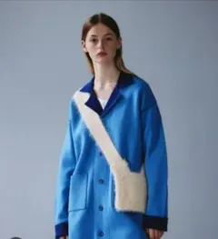 【完売品】seyto リバーシブルアーガイルニットジャケットアンゴラ混　M