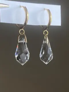 スワロフスキー ステンレスフープピアス