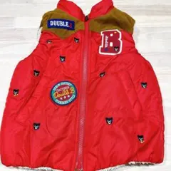 ダブルB ミキハウス 刺繍キルティングベスト 100 赤