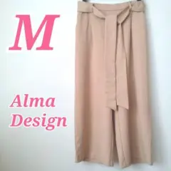 Alma Design アルマデザイン ベージュ ワイドパンツ M ボウタイ
