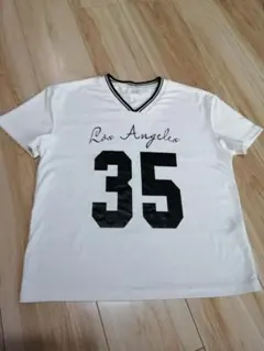 SHEIN　Los Angeles 35 Vネック Tシャツ ホワイトのサムネイル