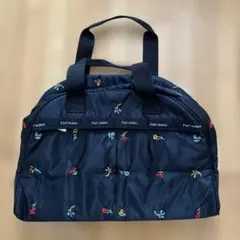 Ferl ieden フェアリーデン　花柄刺繍 ボストンバッグ ブラックのサムネイル