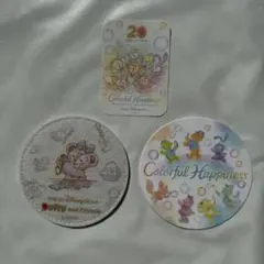 シェリーメイ　フェルト素材コースターとステッカー 20周年記念　カラフルハピネス