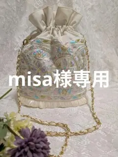 インド刺繍　巾着バッグ　サコッシュ　83