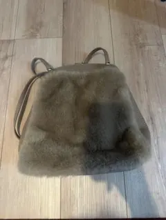 グレー ファー ショルダーバッグ　2way