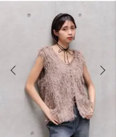 PAGEBOY ページボーイ　フェザーファーベスト　完売色モカ　新品タグ付