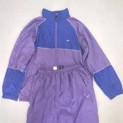 希少 NIKE 黒タグ 90S バイカラー ナイロン セットアップ L パープル