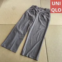 UNIQLO ユニクロ　タックワイドパンツ グレー　丈標準　L