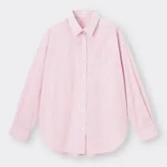 GU ストライプオーバーサイズシャツ